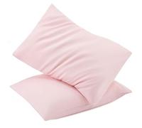 TILLYOU Toddler Pillowcase 2 Pack with Envelope Closure,13" x 18" Silky Soft Microfiber Travel Kids Pillowcase for Boys and Girls, Pink