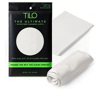 TILO Microfiber Cleaning Cloth - 19x13 Inch Ultra-Absorbent, Reusable Soft Polishing Cloth for Dust, Grease, Dirt - Non-Abrasive - White (White)