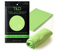 TILO Microfiber Cleaning Cloth - 19x13 Inch Ultra-Absorbent, Reusable Soft Polishing Cloth for Dust, Grease, Dirt - Non-Abrasive - Green