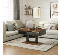 Tilo Modern Compact Coffee Table Stirling Oak Legs Black Finish Durable Laminated Board With Lower Storage Shelf