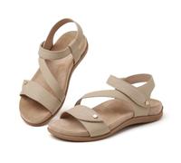 Tilocow Orthopedic Sandals with Arch Support for Woman Walking Summer, Khaki, 3 UK