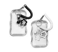 TILONKJ 2 Piece Photocard Holder Keychain, Acrylic Kpop Photocard Holder, Suitable for Cards Measuring 8.5 x 5.4 cm, Card Holder for ID Cards, Idol Photo Display and Bus Tickets