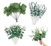 TILONKJ 30 PCS Eucalyptus Stems, Faux Greenery Leaves Branches, Eucalyptus Artificial Flowers, Decorative Faux Fake Green Bouquets Foliages Plants for Wedding,Garden,Home,Outdoor Indoor Decoration