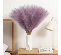 TILONKJ 30 pcs Pampas Grass,Purple Pampas Grass Artificial, 55cm Pampases Gass Deco,Pampasgra Decor, Pampasgra Dried Flowers Deco Artificial Flowers Plants for Wedding Office Bedroom Living Room