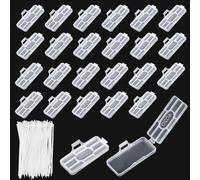 TILONKJ 30 Pieces Transparent Cable Labels, Box of Cable Tags with 30 Pieces White Cable Ties, Cable Labels, Cable Identification Tags for Cable Management and Cable Tag Identification(4020)