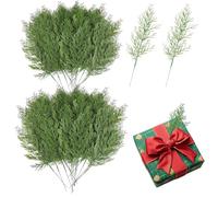 TILONKJ 50 Pieces Artificial Fir Tree Branches,Realistic Christmas Tree Branche,Fake Pine Sprigs,Green Faux Pines for DIY Wreaths,Winter Weddings and Festive Arrangements