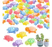TILONKJ 60 Pcs Luminous Turtles Resin, 2.3cm Mini Resin Turtles