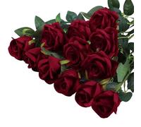 TILONKJ Artificial Roses, 12-Pack Red 20 Inch for Weddings