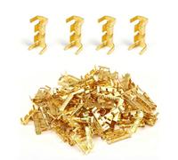 TILONKJ Brass U Shape Butt Connectors, 200-Pack 0.5-1.5mm² | Non-insulated crimp splice, 16-20 AWG, corrosion-resistant, secure connection, for automotive, electrical, DIY
