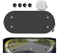 TILONKJ Car Rear Window Sunshade Kit - Breathable Mesh with UV Protection, Foldable & Child/Pet Safe, No Rear View Obstruction, Includes Suction Cups (100x50cm,Black)