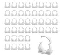 TILONKJ Plastic Hinged Pipe Clamps Set,30 Pieces 20mm Flexible Conduit Clips,White PVC Clamp for Securing Indoor and Outdoor Low-Pressure Water Supply/Drainage/Overflow Pipes(Ø20,Wall-Mountable)