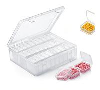 TILONKJ Small Clear Plastic Storage Boxes, 30-Pack 5×5×2cm | Hinged lid, transparent containers, durable, versatile, for jewellery, beads, screws, crafts, office supplies