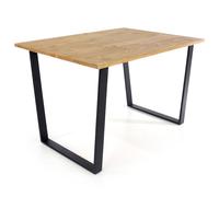 tilston large wooden rectangular dining table in oak and black