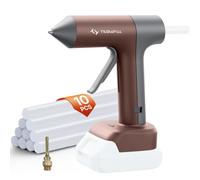 Tilswall 100W Cordless Hot Glue Gun, Compatible with Makita 18V/20V Batteries, Battery Not Included, 90s Fast Preheating, with 10PCS 0.43'' Glue Sticks for DIY Crafting and Home Repair, Brown