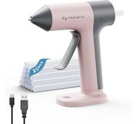 Tilswall 4V Cordless Hot Glue Gun Kit with 10pcs 7x140mm Glue Sticks,Mini Pink Glue Gun,30s FastHeat-Up,USB-C Rechargeable,Auto Shut-Off,Anti-Drip Nozzle for DIY Crafts,School Projects & HomeRepairs