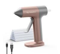 Tilswall 4V Cordless Hot Glue Gun Kit with 20pcs 7x140mm Glue Sticks,Mini Pink Glue Gun,30s Fast Heat-Up,USB-C Rechargeable,Auto Shut-Off,Anti-Drip Nozzle for DIY Crafts,School Projects & Home Repairs