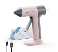 Tilswall 4V Glue Gun, Hot Glue Gun Cordless with Rapid 30s Preheat, Auto Shut-Off, Anti-drip Nozzle, and 20 Premium Glue Sticks, 2000mAh Type-C Rechargeable, Mini Glue Gun for Crafting - Pink