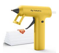 Tilswall Cordless Hot Glue Gun, 90s Fast Heating, 1mm Precision Nozzle, 2000mAh USB-C Rechargeable, 20 Glue Sticks, Auto Shut-Off, for DIY Crafts & Home Repairs - Yellow