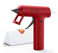 Tilswall Cordless Hot Glue Gun, 90s Fast Heating, 1mm Precision Nozzle, 2000mAh USB-C Rechargeable, 21 Glue Sticks, Auto Shut-Off, for DIY Crafts & Home Repairs - Red