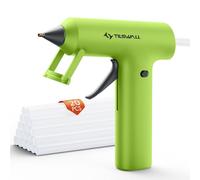 Tilswall Cordless Hot Glue Gun, 90s Fast Heating, 1mm Precision Nozzle, 2000mAh USB-C Rechargeable, 22 Glue Sticks, Auto Shut-Off, for DIY Crafts & Home Repairs - Fluorescent Green