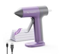 Tilswall Hot Glue Gun, 30s Fast Preheating with 2Ah Built-in Battery, Hot Melt Glue Gun with 20pcs Premius Glue Sticks, Smart Power-Off, USB-C Inputs Suitable for DIY Craft, Home Repaire Purple