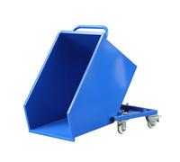 Tilt Dump Truck, Steel Transportation Cart with Wheels, Heavy Duty Rolling Tow-Behind for Warehouse and Construction