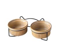 Tilt-lift ceramic pet feeding bowl, elevated cat bowl, sturdy pet feeder, 400ml(Birch B)