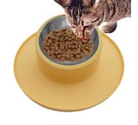 Tilt-Proof Pet Bowl | Silicone Stainless Steel Non-Slip Feeding Bowl - Leak-proof Cat Bowl - For Dogs Cats Pets Feeding Drinking On The Go Indoor Dog Kennel