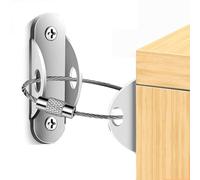Tilt Protection Set - Metal Safety Belts | Tilt Protection Set with Wall Brackets for Kids and Pets, Securing Dresser, Shelves and Cabinets in Nursery, Living Room, Bedroom