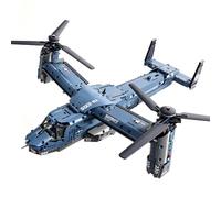 Tilt-Rotor Style Military Aircraft Building Set, Plane Model Kit for Gifts | Twin-Engine Amphibious Aircraft Plane Bricks Kit,Spitfire Military Model Toy Collectible Aircraft Gift for Aviation Hobbyists
