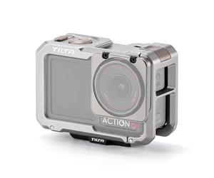 TILTA Camera Cage for DJI Osmo Action 3 with 1/4”-20 Mounting Point and Cold Shoe Receiver - Grey TA-T40-A-TG