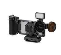 TILTA Khronos iPhone 17 Pro Case Ultimate Kit, Phone Cage Compatible with iPhone 17 Pro with Focus PD Handle, Cooling System and Circular Wooden Handle - Space Gray TK-IP17-PB-SG