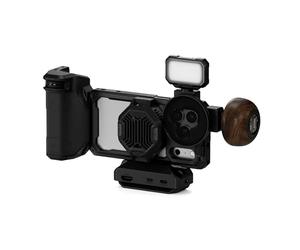 TILTA Khronos iPhone 17 Pro Case Ultimate Kit, Phone Cage Compatible with iPhone 17 Pro with Focus PD Handle, Cooling System and Circular Wooden Handle - Black TK-IP17-PB-B