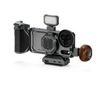 TILTA Khronos iPhone 17 Pro Max Case Ultimate Kit, Phone Cage Compatible with iPhone 17 Pro with Focus PD Handle, Cooling System and Circular Wooden Handle - Space Gray TK-IP17-PMB-SG