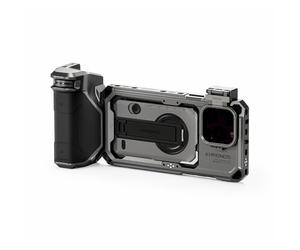TILTA Khronos Phone Cage Compatible with iPhone 16 Pro Max with Focus PD Handle, Quick Release Filter Tray and Magnetic FSND Filter Handheld Kit - Space Gray TK-IP16-PMA-SG