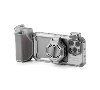 TILTA Khronos Phone Cage for iPhone 15 Pro Max with Cooling System, Focus PD Handle, Quick Release Filter Tray and Magnetic FSND 0.6/1.2 Filter Advanced Kit - Titanium White TK-IP15-PMC-TW