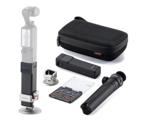 Tilta Pro Creator Super Kit for DJI Osmo Pocket 4 - 5000mAh Power Bank Grip, Quick Release Mini Selfie Stick Tripod, Carrying Case, Magnetic Mount Titanium White, 6-Piece Filter Set, TA-T96-D