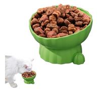 Tilted Cat Feed Bowl - Pet Feed Bowls, Fashionable Feeding Bowls | Pet Cat Raised Watering Feeding Tilted Bowl, Large Calibre Dry Wet Food Dish with High Base for Butter, Cream Cheese (Green/yYellow)