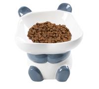 Tilted Cat Feeding Bowls,Tilted Raised Panda Shape Ceramic Cat Feeder | Multifunctional Heat-Resistant Cartoon Dog Feeder for Prevents Overeating, Excessive Head Bowing