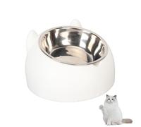 Tilted Cat Food Bowl, 200ml Stainless Steel Elevated Cat Bowl Anti Slip Removable Food Dishes for Pet Dog Kitten Puppy