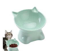 Tilted Cat Food Bowl - 5.31in Raised Plate, Anti Vomit Pet Feeding Dish, Elevated Design Feeder, Shallow And Water, Easy Clean Base | Set With Tilt Angle For Small Cats Daily Mealtime Comfort Home Use