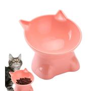 Tilted Cat Food Bowl - 5.31in Raised Plate, Anti Vomit Pet Feeding Dish, Elevated Design Feeder, Shallow And Water, Easy Clean Base | Set With Tilt Angle For Small Cats Daily Mealtime Comfort Home Use