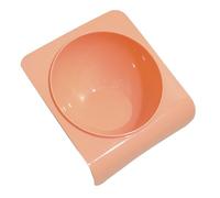 Tilted Cat Food Bowl, Whisker Friendly Non-slip Plastic Pet Feeding Bowl, Simple Style Smooth Odorless Shallow Bowl for Indoor Cats Kittens (Pink)