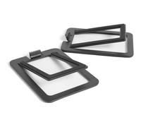 Tilted Desktop Speaker Stands - 16° Angle for 2”-3” Studio Monitors & Small PC Speakers - Steel Construction, Foam Padding (Black)