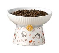 Tilted Elevated Cat Bowls, Elevated Food and Water Bowls, Cat Food Bowl for Small Dogs, Flat-Faced Cat Bowls, Pet Feeding Station 15x10.8x11.2cm/5.91x4.25x4.41 inches for Small Dog, Fat Faced Cat