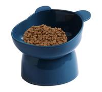 Tilted Elevated Cat Food Bowl, Anti Vomiting Slanted Cat Feeding Bowls for Food and Water, Cute Shallow Raised Pet Dish for Indoor Cats and Small Dogs, Whisker Friendly, Dishwasher Safe