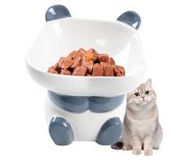 Tilted Feeding Bowls for Dogs | Raised Tilted Ceramic Cat Feeding Bowls in Panda Shape,Multifunctional Heat-Resistant Cartoon Dog Feeder for Prevents Overeating, Excessive Head Bowing