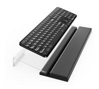 Tilted Keyboard Stand w/Wrist Rest - Klearlook Angle Adjustable Keyboard Riser for Desk, 16.9x7.3in Ergonomic Acrylic Computer Keyboard Holder, Comfortable Typing for Home Office - Clear