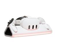 Tilted Nation Charging Dock - Fast Magnetic Charging with Rechargeable Controller Batteries - 3 Docking Station - 12 RGB Modes - VR 3 Accessories for Organization