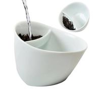 Tilted Tea Infuser Cup, Heat-Resistant Design, Ceramic Material, Funny Tea Table Decor, Water Steeping Mug, Versatile Use, for Coffee Brewing Home Bedroom Kitchen Restaurant